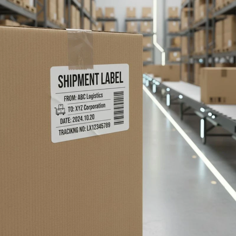 Logistics box label